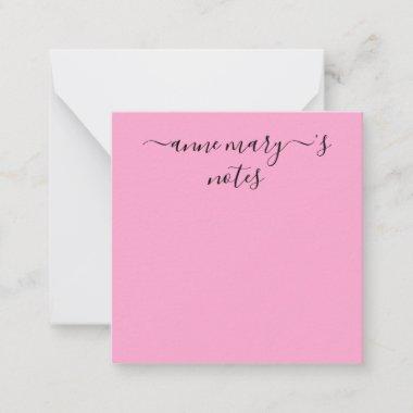 Monogram Name Pink Black Custom Bridal Weddings Note Invitations