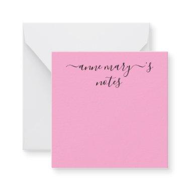 Monogram Name Pink Black Custom Bridal Weddings Note Invitations