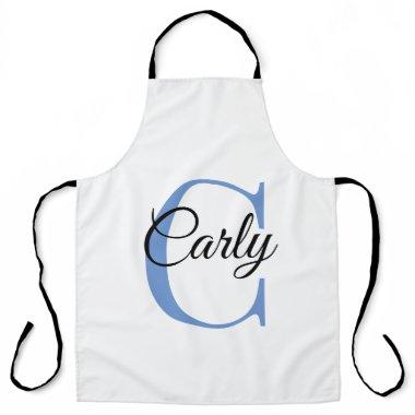 Monogram Personalized Custom Apron - Periwinkle