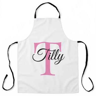 Monogram Personalized Custom Powder Pink Apron