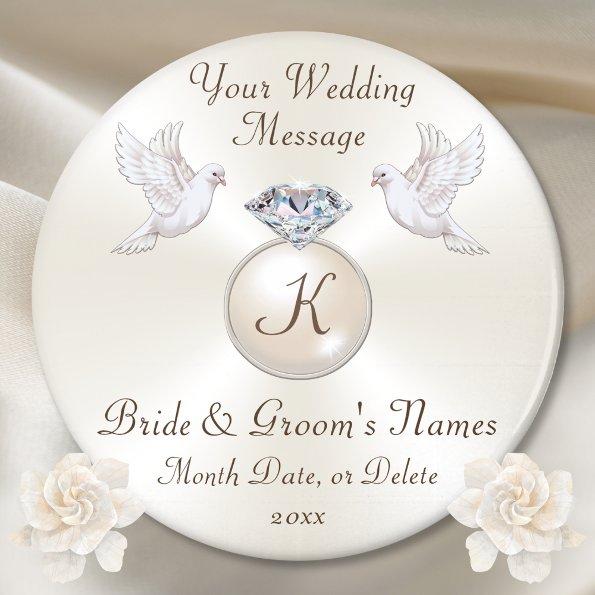 Monogram Personalized, Wedding Favours CHEAP Bulk, Magnet