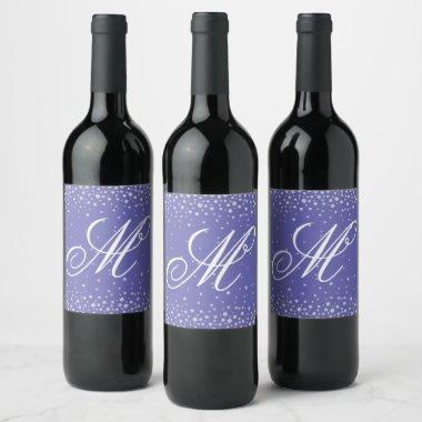 Monogram Purple Diamonds Personalized Wine Label