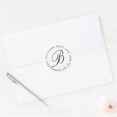 Monogram Return Address Wedding Envelope Seal