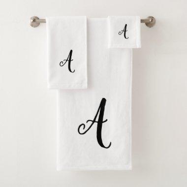 Monogram Script Wedding Bath Towel Set