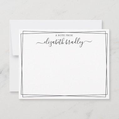 Monogram Signature Girly Script From The Desk Of Thank You Invitations