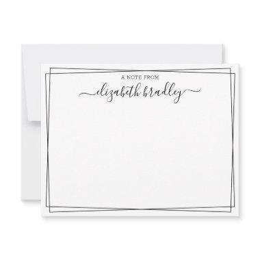 Monogram Signature Girly Script From The Desk Of Thank You Invitations