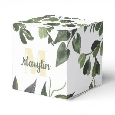 Monogram Tropical Foliage Minimal design Favor Boxes