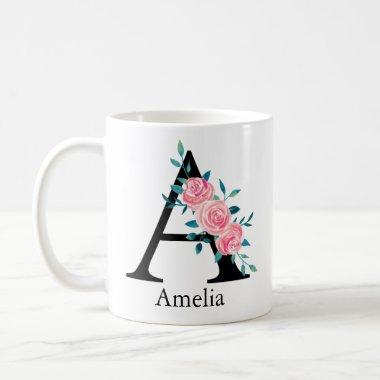 Monogram Watercolor Custom Single Letter A Coffee Coffee Mug