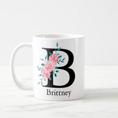 Monogram Watercolor Custom Single Letter B Coffee Coffee Mug