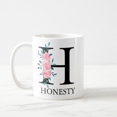 Monogram Watercolor Custom Single Letter Coffee H Coffee Mug