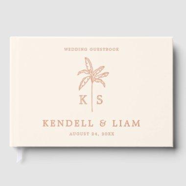 Monogram Wedding Logo Palm Tree Foil Guestbook