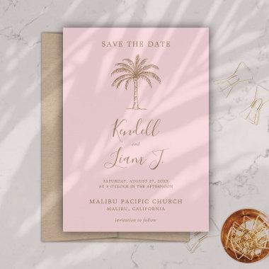 Monogram Wedding Logo Palm Tree Save the Date