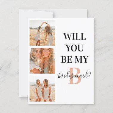 Monogram Will You Be My Bridesmaid? Photo Collage