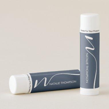 Monogramed Personalized With Name Customized Blue Lip Balm