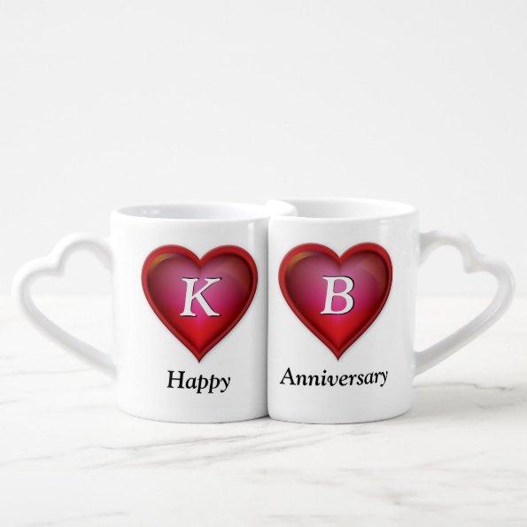 Monogrammed Anniversary Mugs, type in Number Years Coffee Mug Set