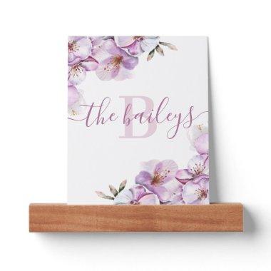 Monogrammed Cherry Blossom Picture Ledge