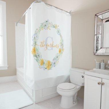 Monogrammed Dandelion Shower Curtain