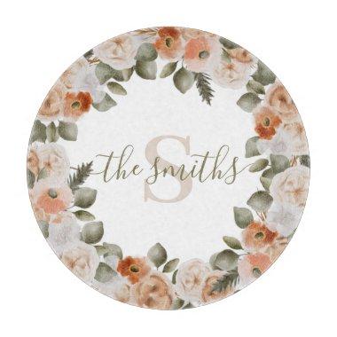 Monogrammed Floral Cutting Board