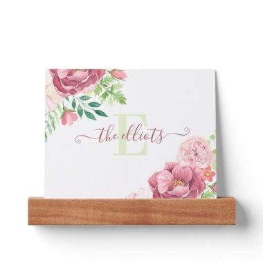 Monogrammed Floral Picture Ledge