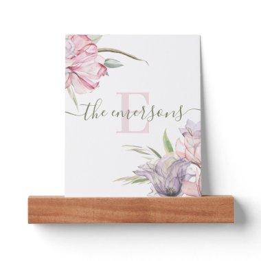 Monogrammed Floral Picture Ledge