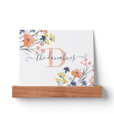 Monogrammed Floral Picture Ledge