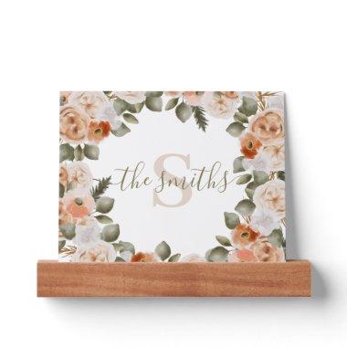 Monogrammed Floral Picture Ledge