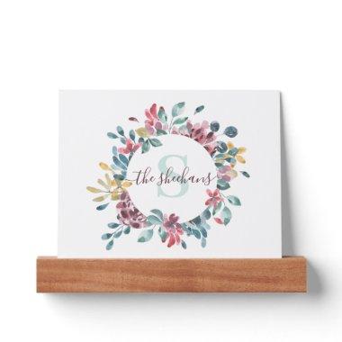 Monogrammed Floral Picture Ledge