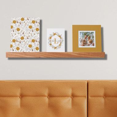 Monogrammed Honeycomb Floral Picture Ledge