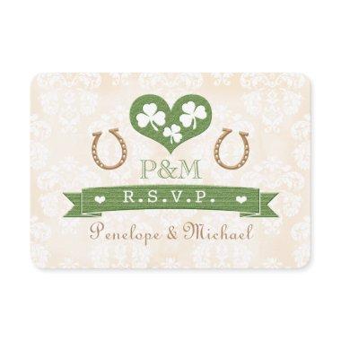 Monogrammed Horseshoe Shamrock Response  RSVP