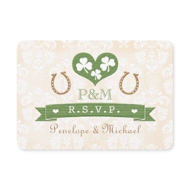 Monogrammed Horseshoe Shamrock Response Invitations RSVP