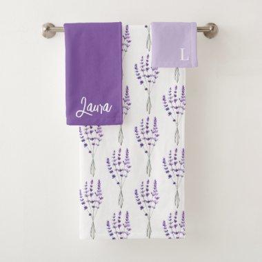 Monogrammed Lavender Towel Set