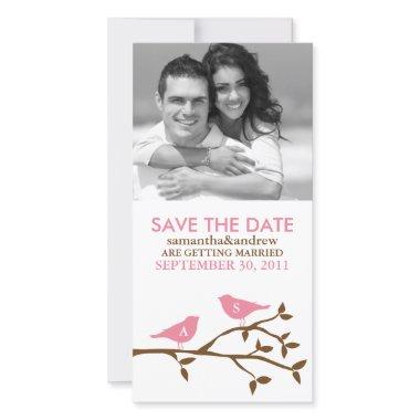 Monogrammed Love Birds Save the Date PhotoInvitations