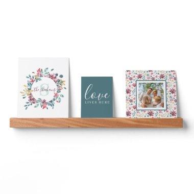 Monogrammed Love Lives Here Picture Ledge