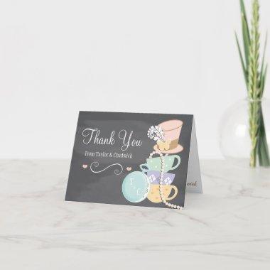 MONOGRAMMED MAD HATTER WEDDING THANK YOU Invitations