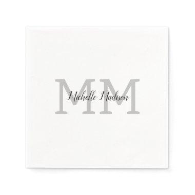 Monogrammed Modern Handwriting Name Initials Napkins
