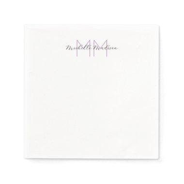 Monogrammed Modern Handwriting Name Initials Napkins