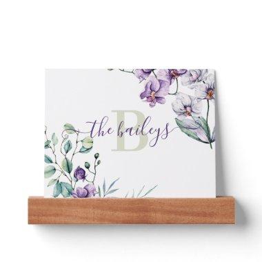 Monogrammed Orchid Picture Ledge