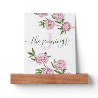 Monogrammed Peony Picture Ledge