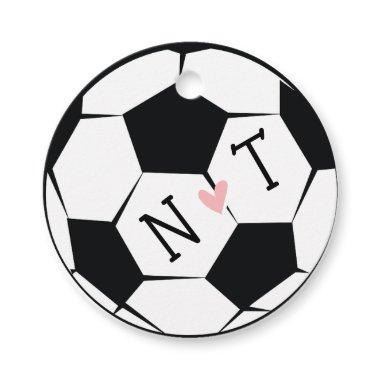 Monogrammed Soccer Ball Wedding Thank You Favor Tags