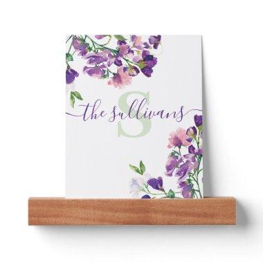 Monogrammed Sweet Pea Picture Ledge