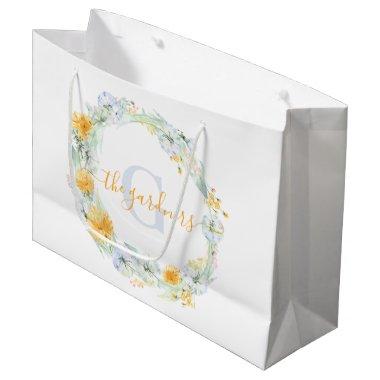 Monogrammed Watercolor Dandelion Gift Bag