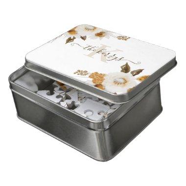 Monogrammed Watercolor Floral Puzzle
