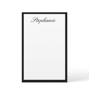 Monograms Custom Name Black White Minimal Wedding Stationery