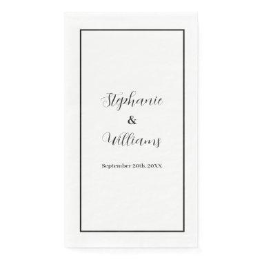 Monograms Custom Name Wedding Simple Minimal 2024 Paper Guest Towels