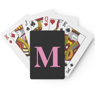 Monograms Initial Name Pink Black Girly Gift Favor Poker