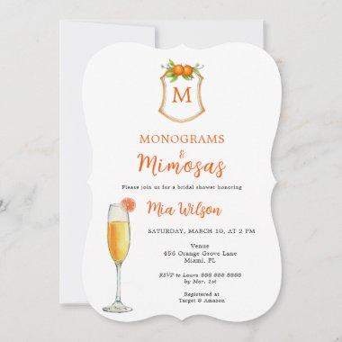 Monograms & Mimosas Bridal Shower Invitations