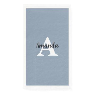 Monograms Name Dusty Blue  Birthday Paper Guest Towels