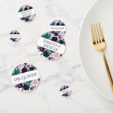Moody Boho | Eggplant Purple and Teal Custom Confetti