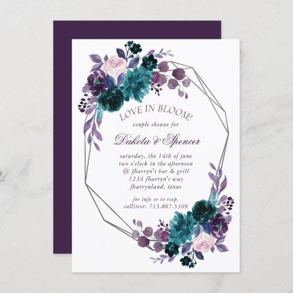 Moody Boho | Eggplant Purple Floral Couple Shower Invitations