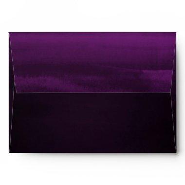 Moody Dark Purple Plum Modern Watercolor Chic Envelope